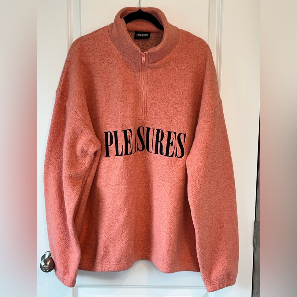 PLEASURES NOW SEARCHING QUARTER ZIP JACKET FLEECE XL PEACH X-LARGE